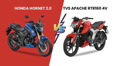 Honda Hornet 2.0 vs TVS Apache RTR160 4V: Two sportiest commuters pitted against each other