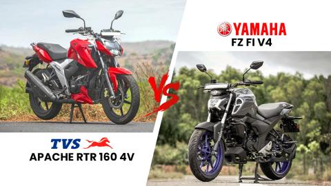 Yamaha FZ Fi V4 vs Apache RTR 160 4V: Most Modern 160cc Bikes Battle It Out! 