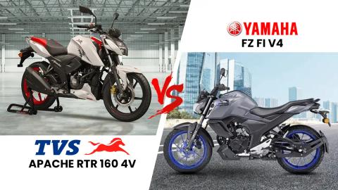 2024 Yamaha FZ Fi V4 vs 2024 TVS Apache RTR 160 4V: Which Is The 160cc King?