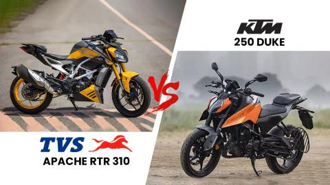 TVS Apache RTR 310 vs KTM 250 Duke: Specifications Compared