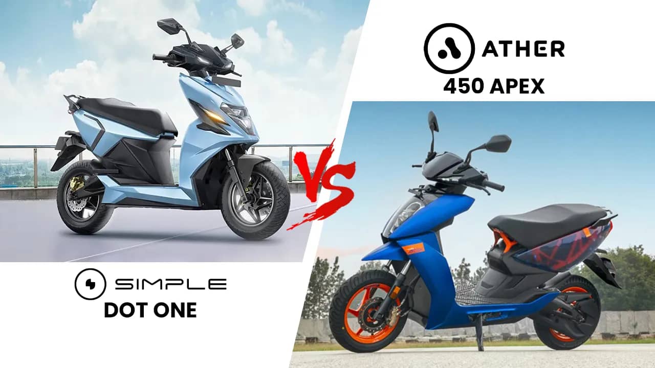 Simple Dot One vs Ather 450 Apex: Battle Of The Premium Electric Scooters Simple Dot One vs Ather 450 Apex: Battle Of The Premium Electric Scooters