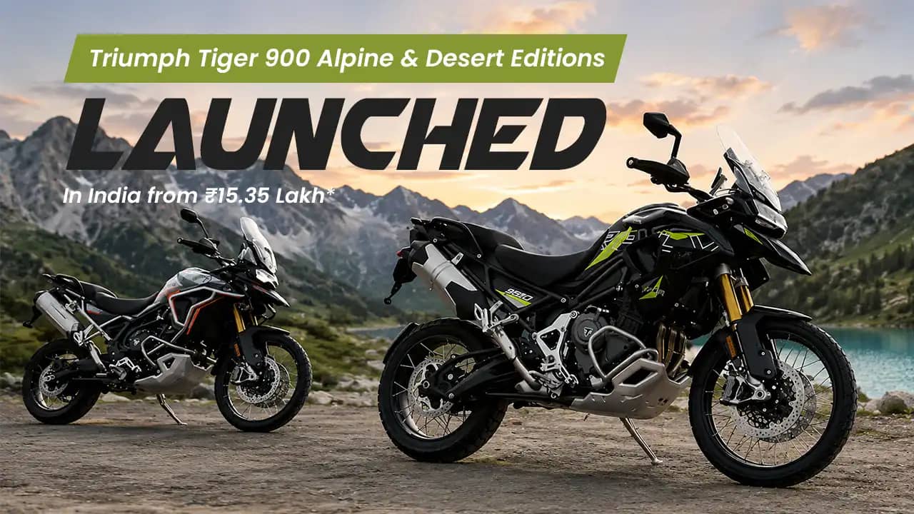 Triumph Tiger 900 Alpine and Desert Editions Launched in India from ₹15.35 Lakh Triumph Tiger 900 Alpine and Desert Editions Launched in India from ₹15.35 Lakh