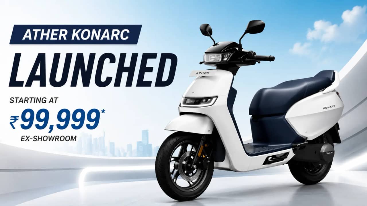 Ather Konarc Launched at ₹99,999: Can It Be the Best Electric Replacement for Your Petrol Bike? Ather Konarc Launched at ₹99,999: Can It Be the Best Electric Replacement for Your Petrol Bike?
