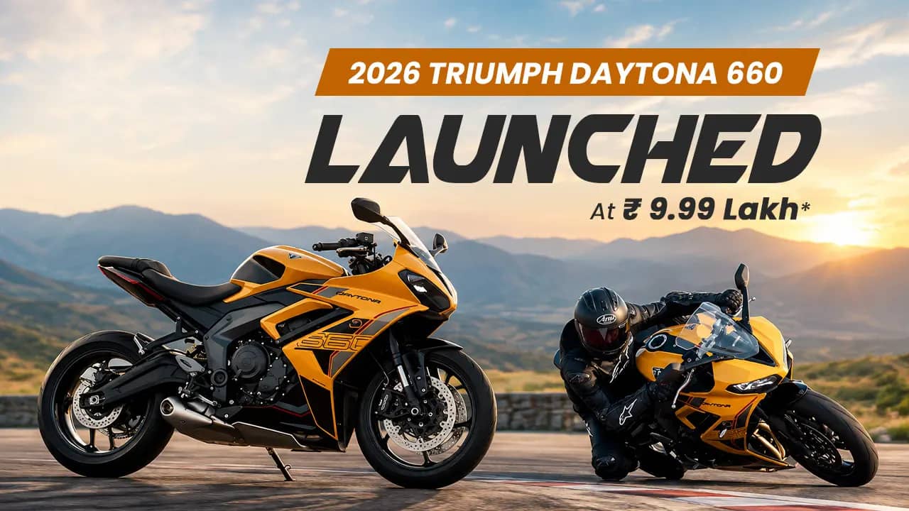 2026 Triumph Daytona 660 Launched At Rs. 9.99 Lakh: Adjustable Forks, New Rubber, Same Punchy Triple 2026 Triumph Daytona 660 Launched At Rs. 9.99 Lakh: Adjustable Forks, New Rubber, Same Punchy Triple