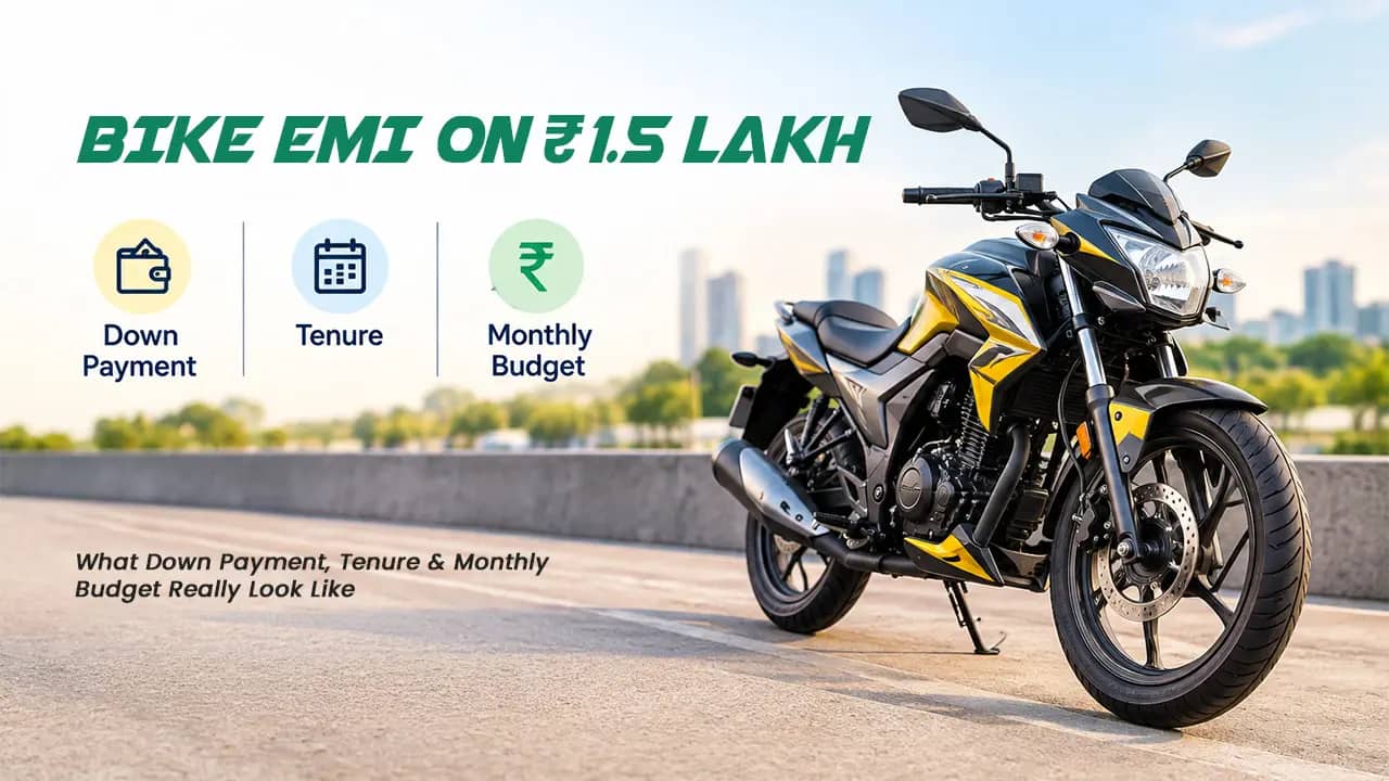 Bike EMI on ₹1.5 Lakh: What Down Payment, Tenure and Monthly Budget Really Look Like Bike EMI on ₹1.5 Lakh: What Down Payment, Tenure and Monthly Budget Really Look Like